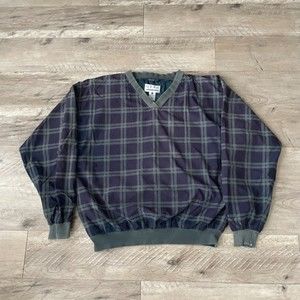 Vintage 90s Gear For Sports Green Plaid Pullover Jacket Size Large